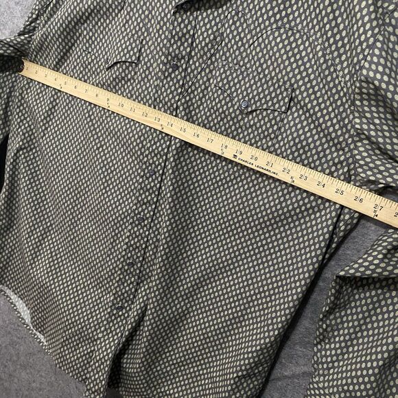 Stetson Pearl Snap Western Shirt Mens 2XL Gray Geometric Yoke Flip‎ Cuff Pockets - Picture 12 of 14